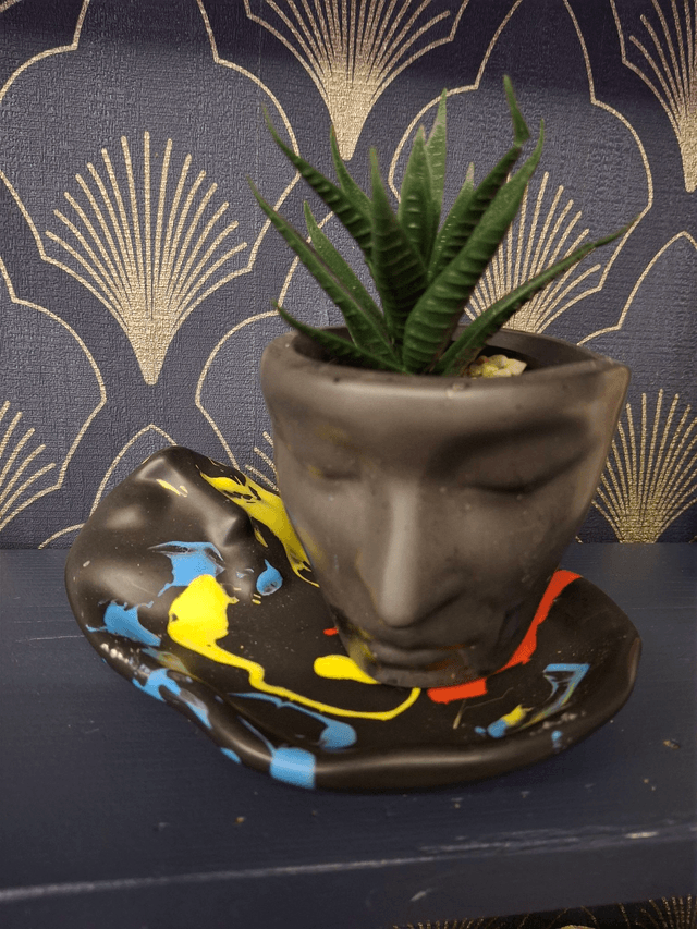 Tasse et sous tasse "Visage"